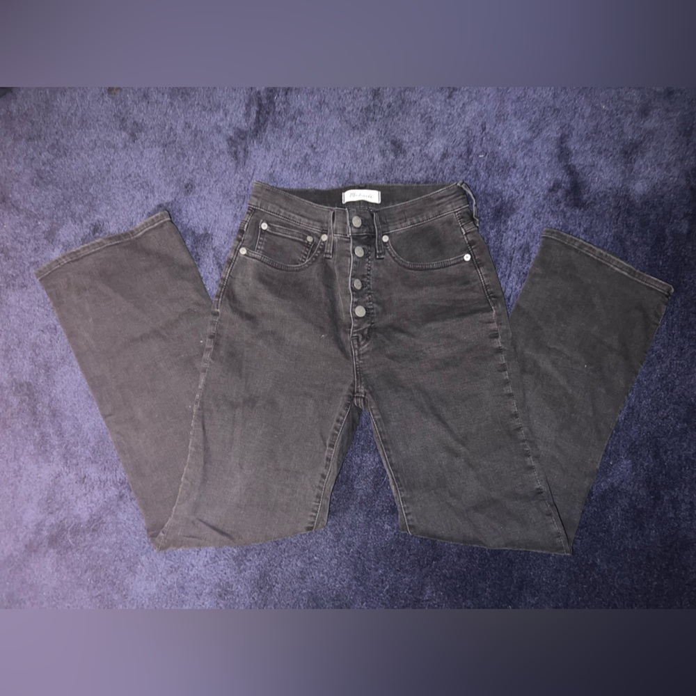 Madewell Cali Demi-Boot Black Jeans (Button-Front Edition)